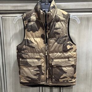 GAP Boys Camouflage/black Reversible Puffer Vest with Pockets